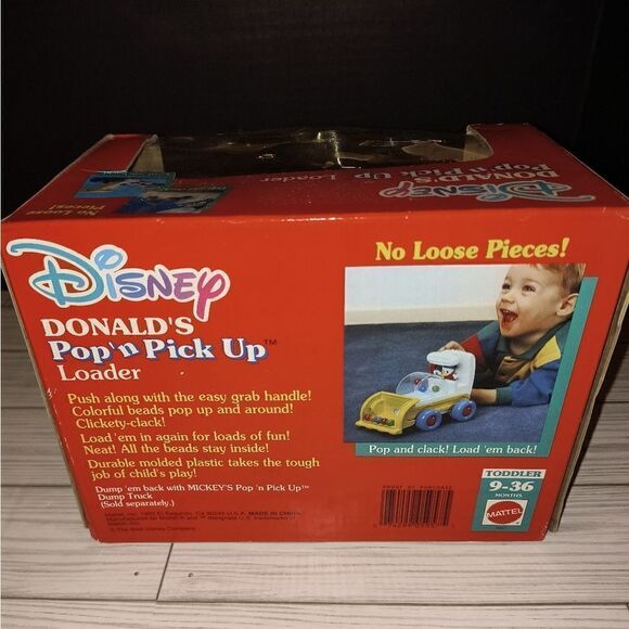 Disney Donald's Pop'n Pick Up Loader Toddler Kid Toy 9-36 Months Mattel 1992 NIB - Picture 7 of 10